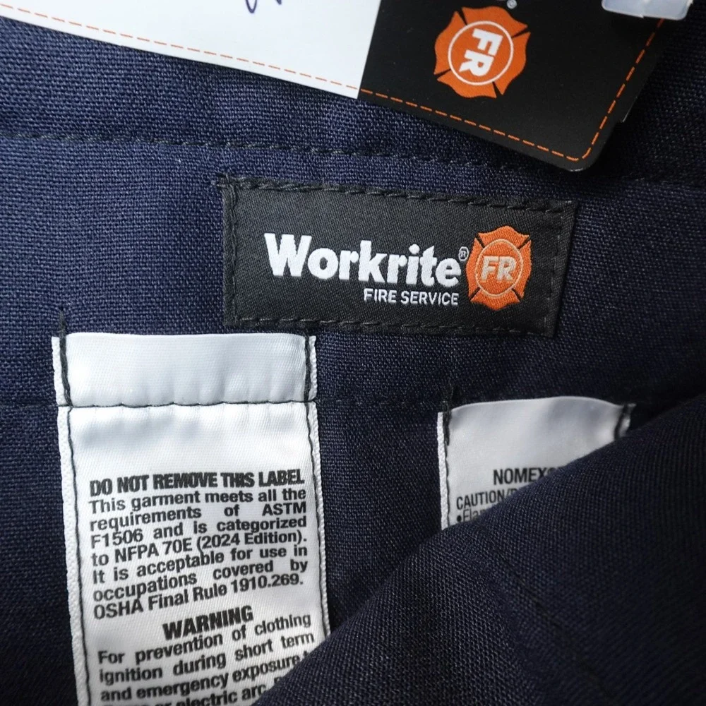 NEW Workrite FR Pants Mens 34X33 Blue Fire Flame Resistant Nomex Aramid Work